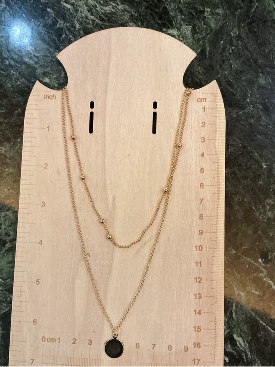 Jewelry - ⭐ Layered Gold Tone Disc Pendant Necklace Minimalist Beaded Chain